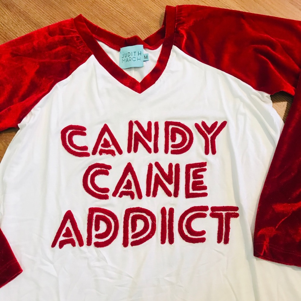 Judith March Candy Cane Addict Tee Med.